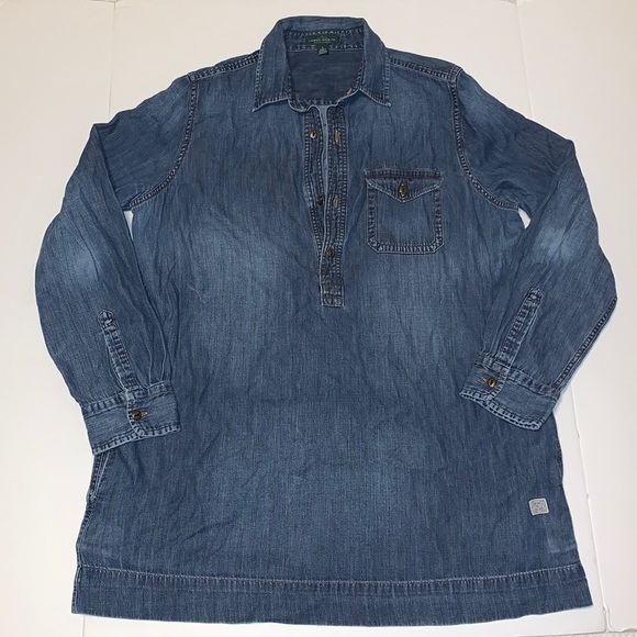 LRL Lauren Jeans Co. Ralph Lauren Vintage Denim Tunic - Women’s Size Large - Picture 2 of 11